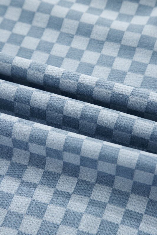 Checker Long Sleeve Cozy Pullover and Shorts Set - Robbi & Angel