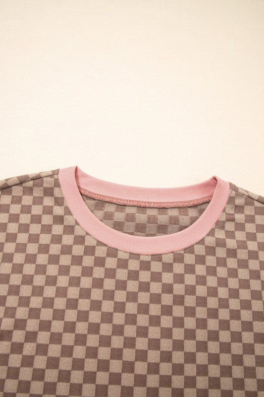 Checker Long Sleeve Cozy Pullover and Shorts Set - Robbi & Angel