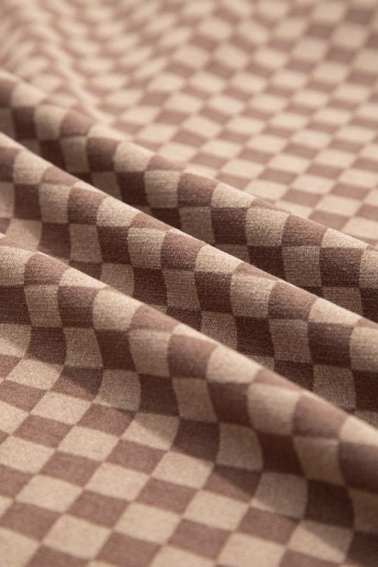 Checker Long Sleeve Cozy Pullover and Shorts Set - Robbi & Angel