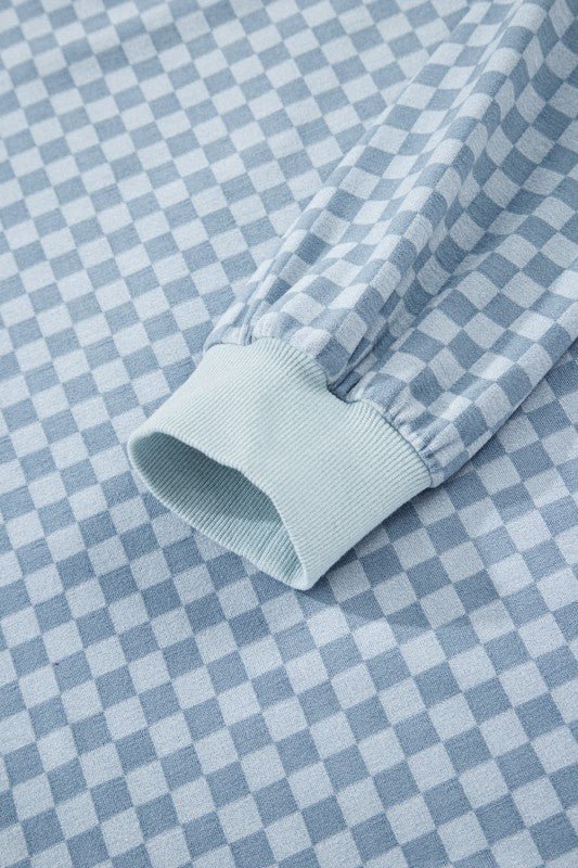 Checker Long Sleeve Cozy Pullover and Shorts Set - Robbi & Angel