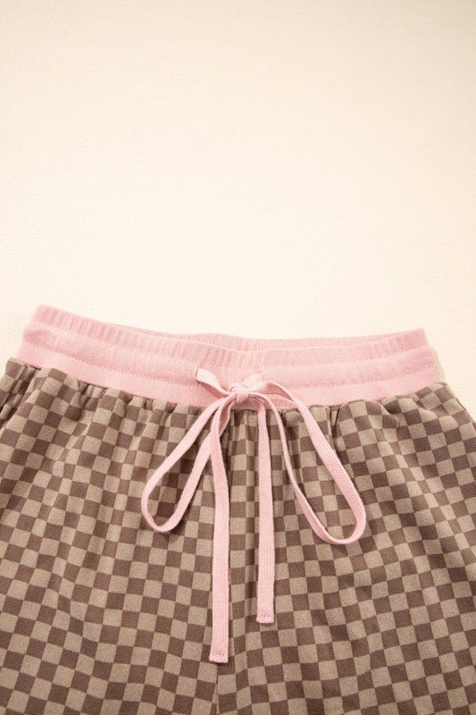 Checker Long Sleeve Cozy Pullover and Shorts Set - Robbi & Angel