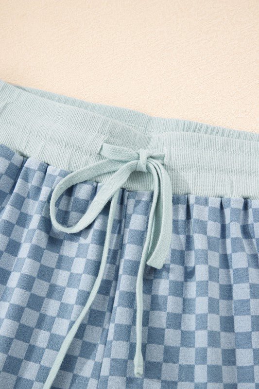 Checker Long Sleeve Cozy Pullover and Shorts Set - Robbi & Angel