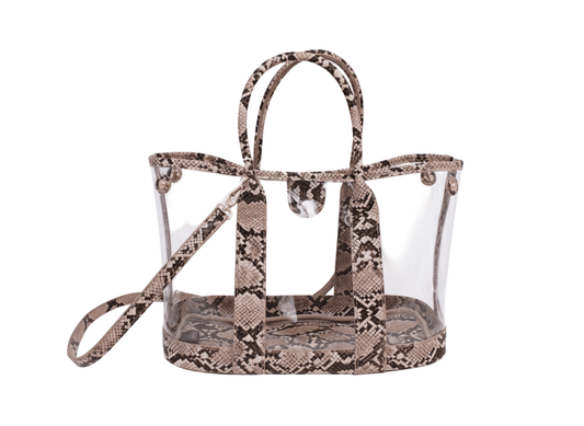 Chic Snake Trim Clear Bag - Must - Have Fashion Accessory! - Robbi & Angel