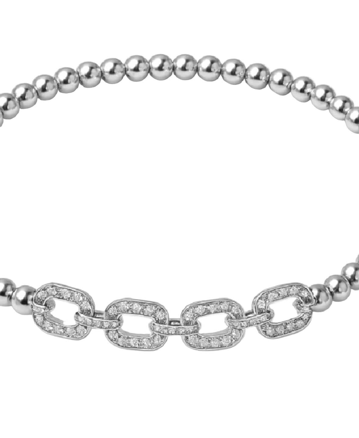 Connie Pave Chain - Link Beaded Bracelet - Robbi & Angel