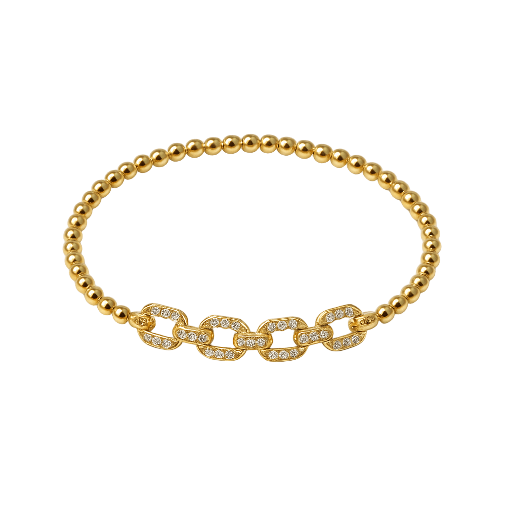 Connie Pave Chain - Link Beaded Bracelet - Robbi & Angel
