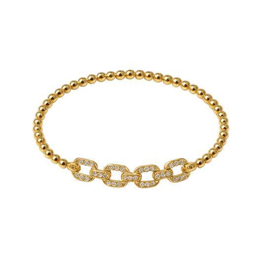 Connie Pave Chain - Link Beaded Bracelet - Robbi & Angel