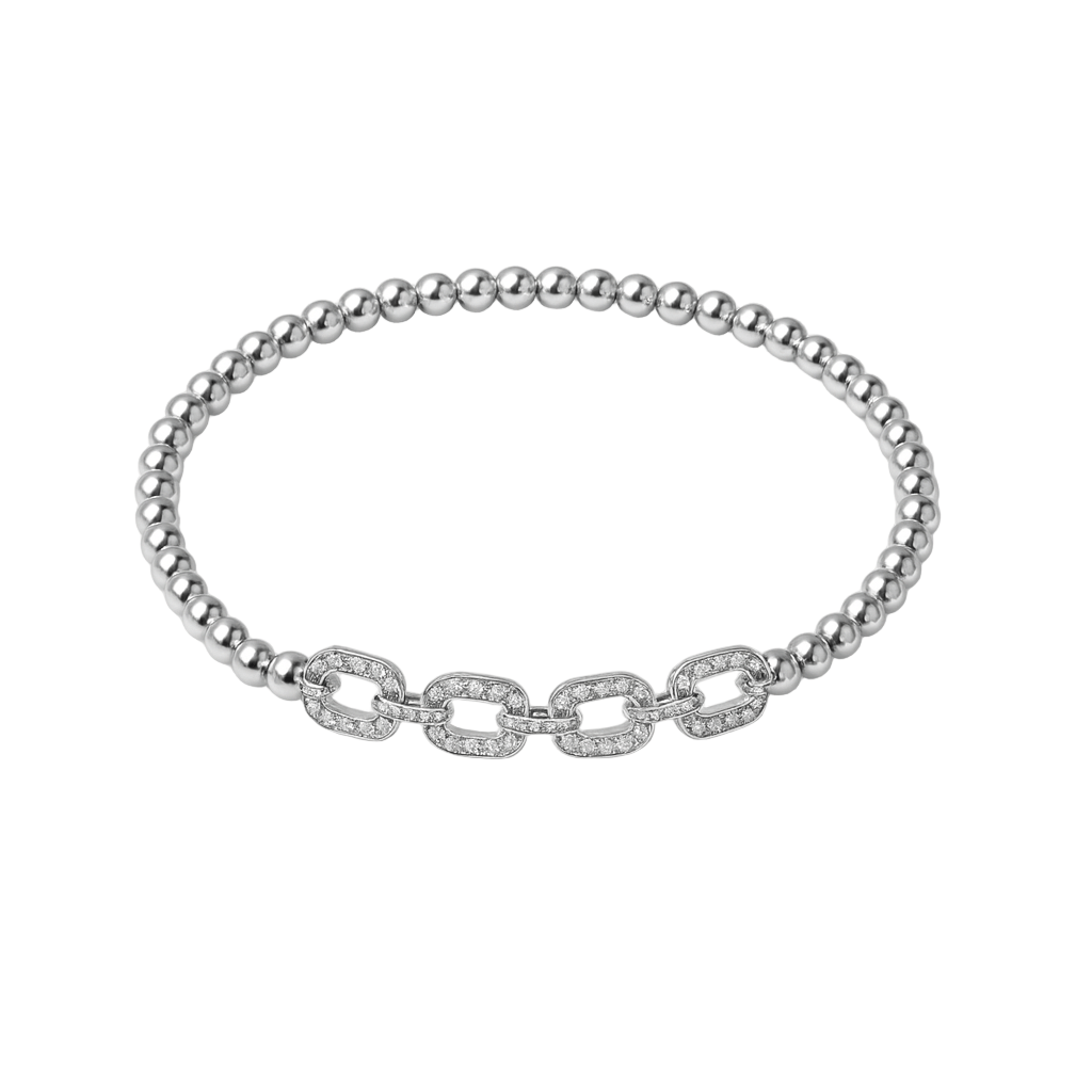 Connie Pave Chain - Link Beaded Bracelet - Robbi & Angel
