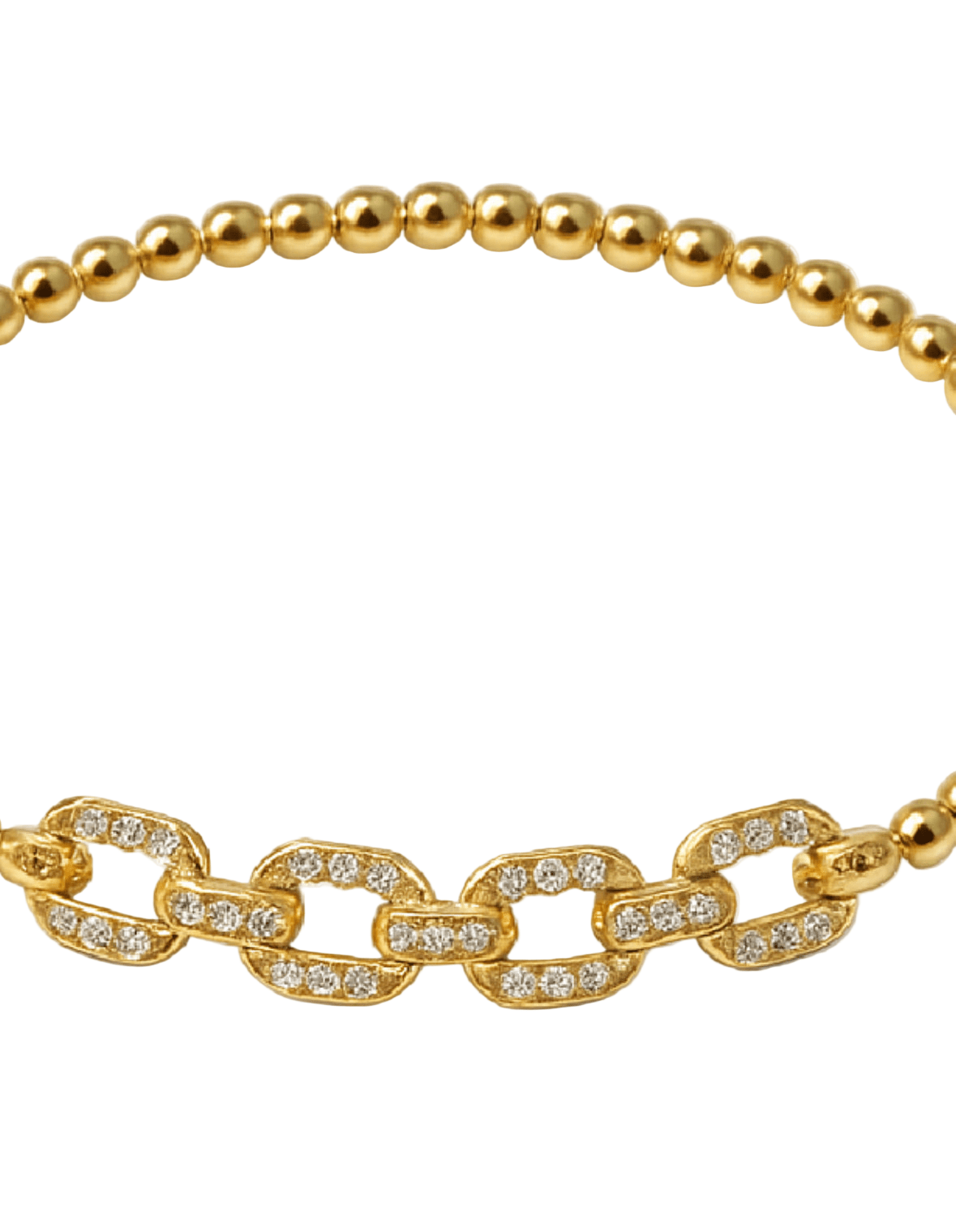 Connie Pave Chain - Link Beaded Bracelet - Robbi & Angel