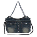 Cree Washed Denim Double Pockets Tote Bag - Robbi & Angel