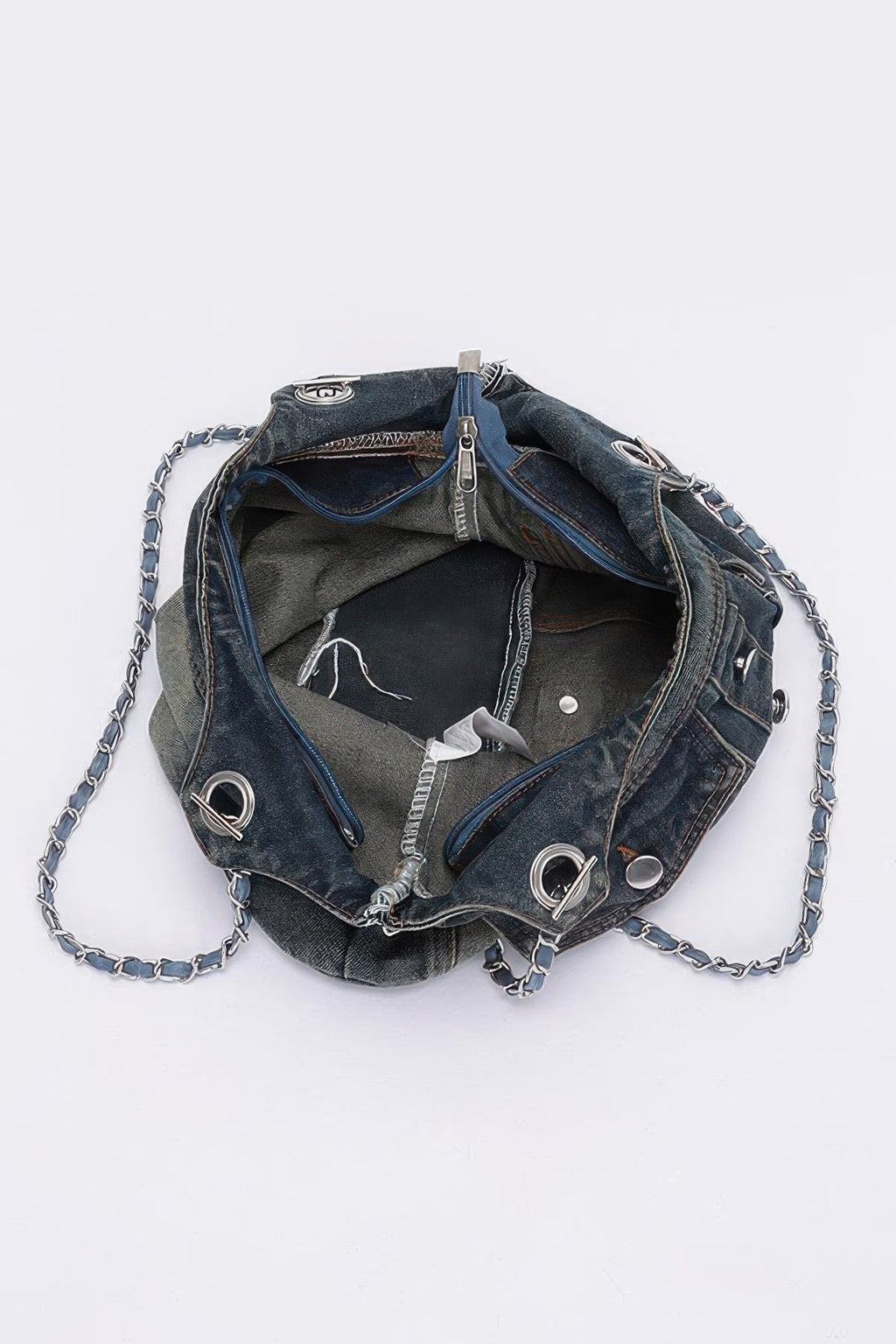 Cree Washed Denim Double Pockets Tote Bag - Robbi & Angel