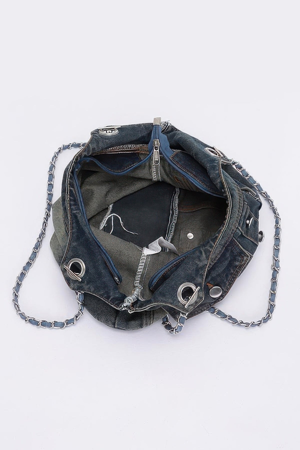 Cree Washed Denim Double Pockets Tote Bag - Robbi & Angel