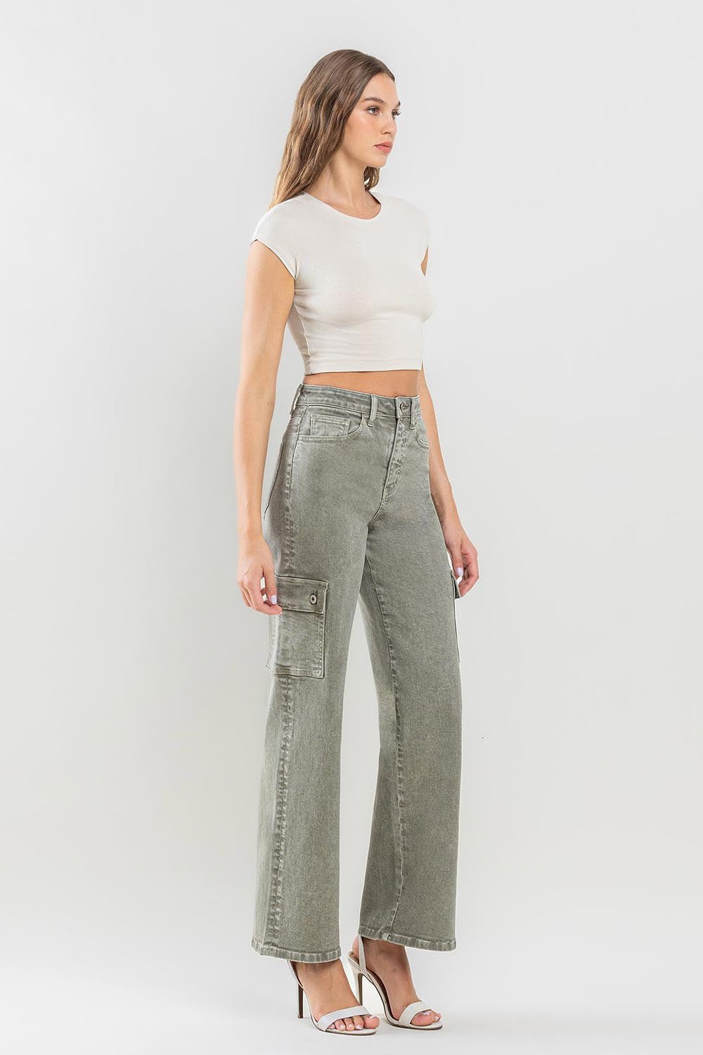 Vervet by Flying Monkey 90's Super High Rise Cargo Jeans - Robbi & Angel