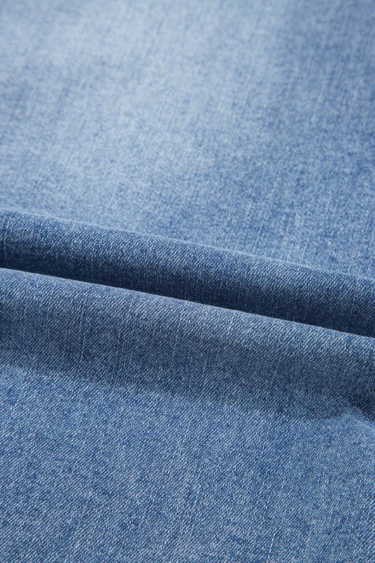 Denim Distressed Midi Skirt - Robbi & Angel