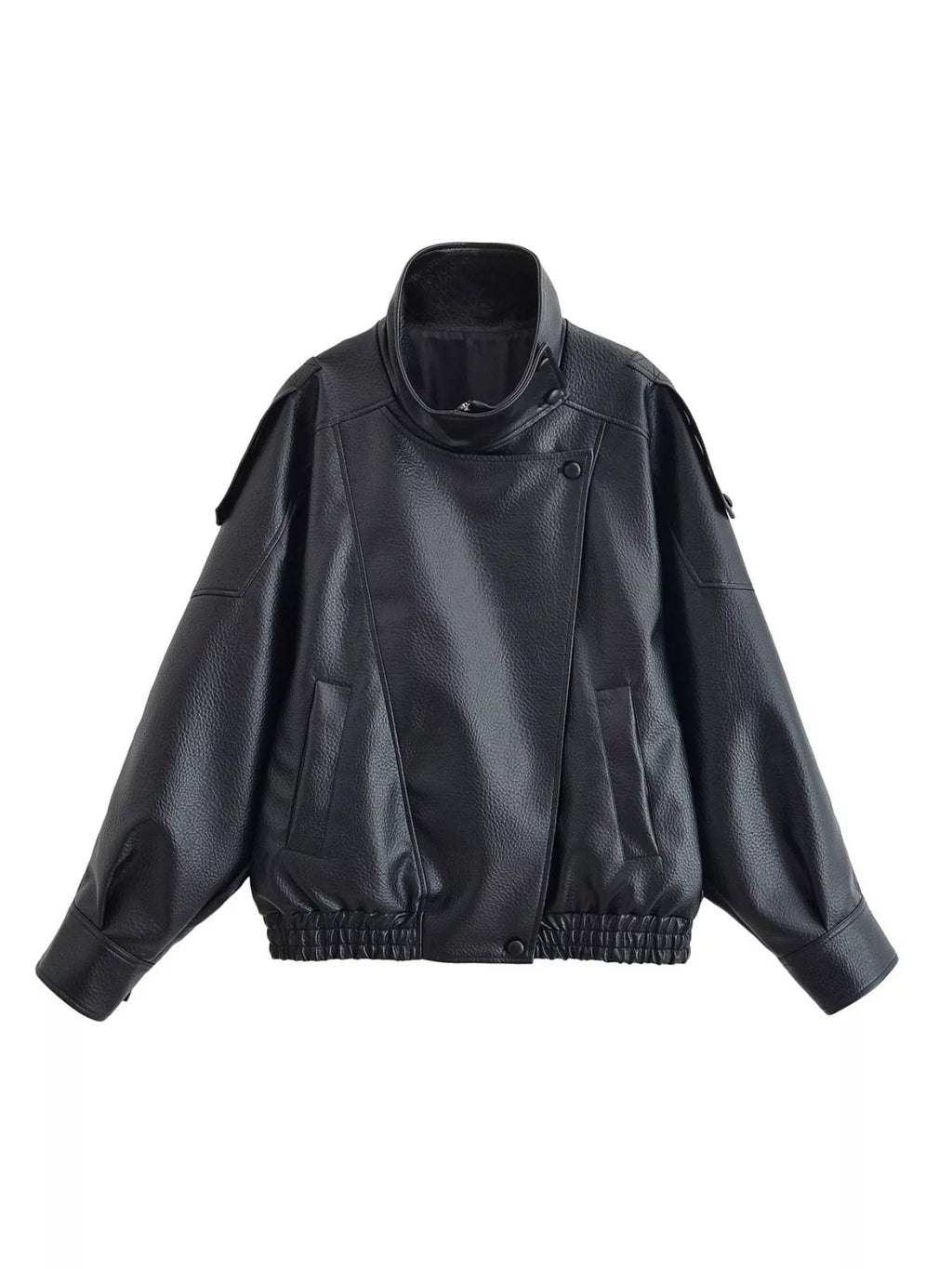 Denise Zip-Up Faux Leather Moto Jacket - Robbi & Angel