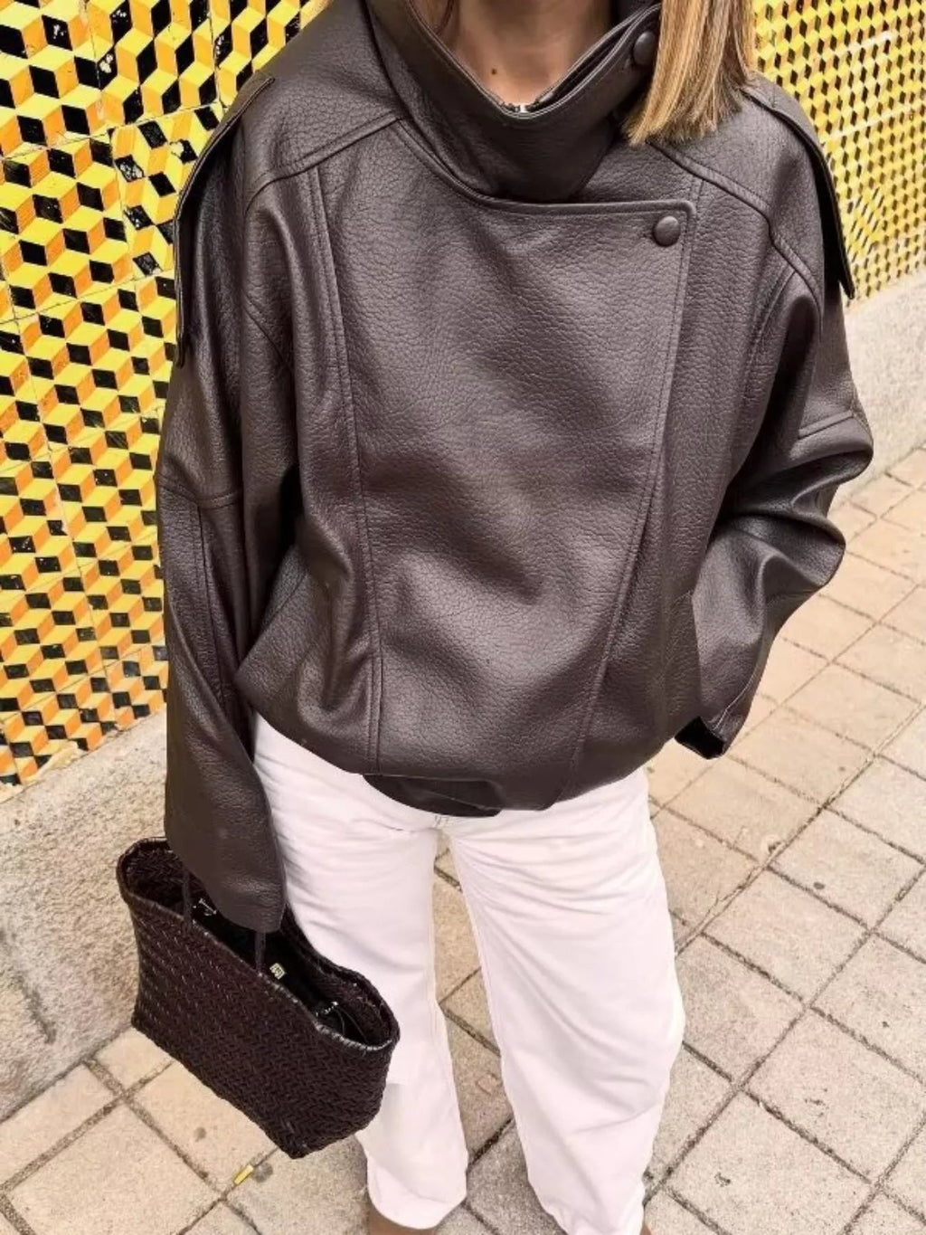 Denise Zip-Up Faux Leather Moto Jacket - Robbi & Angel