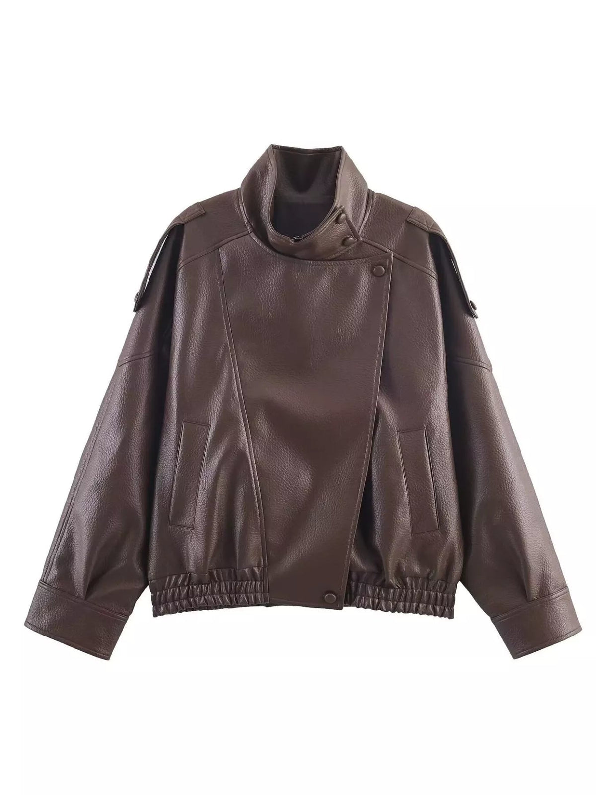 Denise Zip-Up Faux Leather Moto Jacket - Robbi & Angel