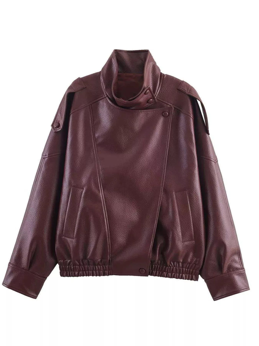 Denise Zip-Up Faux Leather Moto Jacket - Robbi & Angel