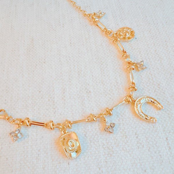 Horseshoe And Clover Multi Charm Bracelet - Robbi & Angel