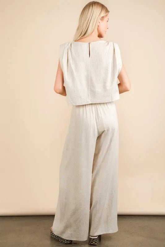 VERY J Solid Woven Top & Pants Set - Robbi & Angel
