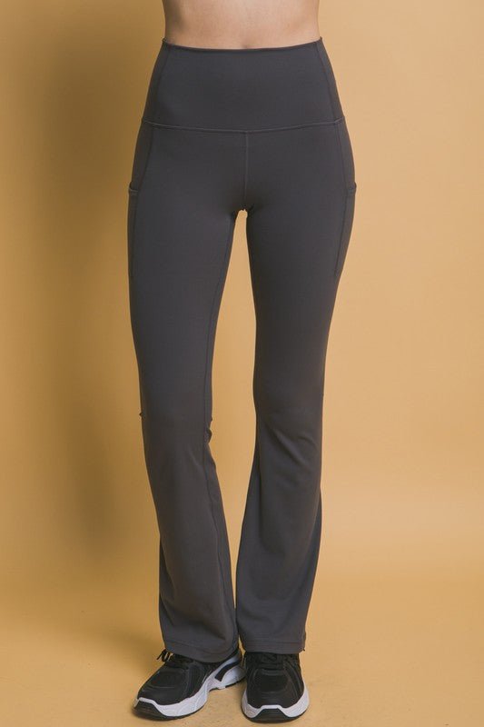 Love Tree High Waist Flare Leggings with Side Pockets - Robbi & Angel