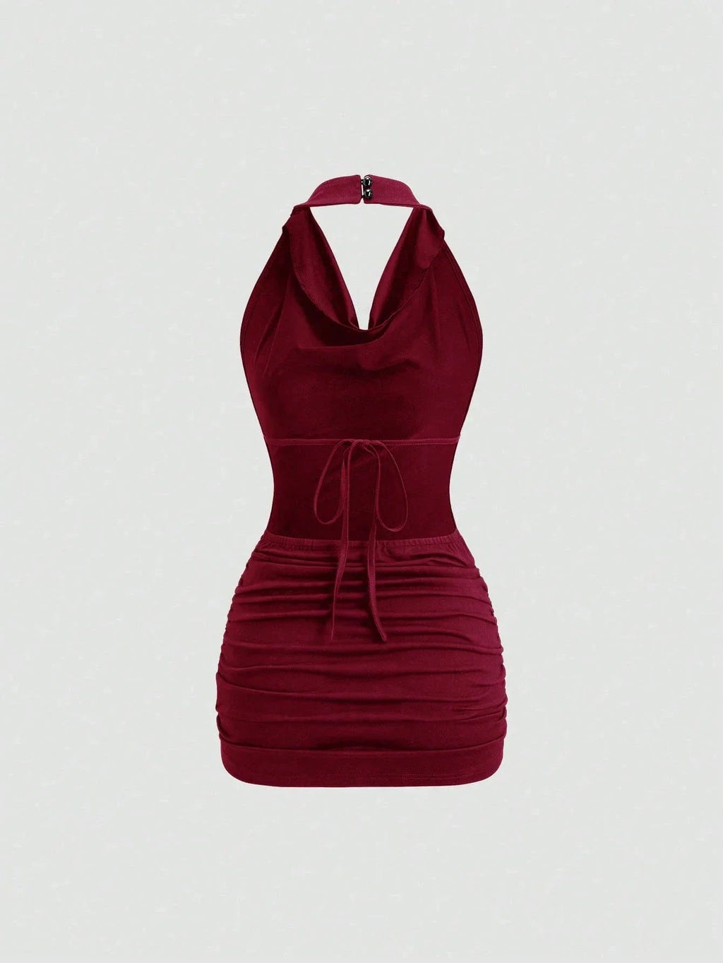Dina Drape V-Neck Back-Tie Open Back Sleeveless Slim Fit Mini - Robbi & Angel
