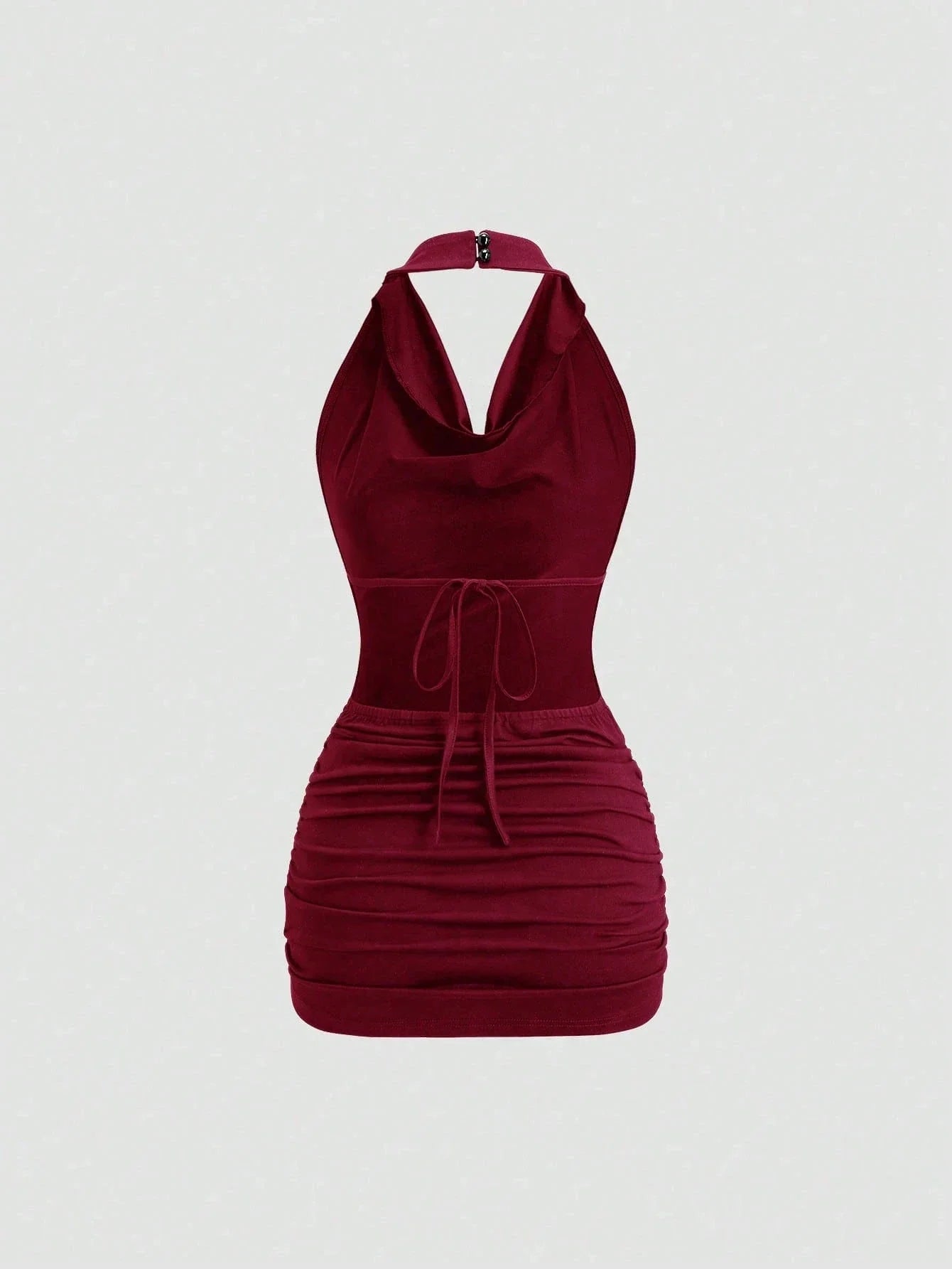 Dina Drape V-Neck Back-Tie Open Back Sleeveless Slim Fit Mini - Robbi & Angel