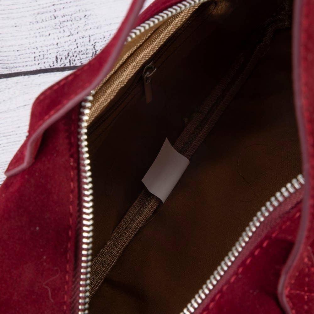 Doris Suede Boston Shoulder Bag - Robbi & Angel