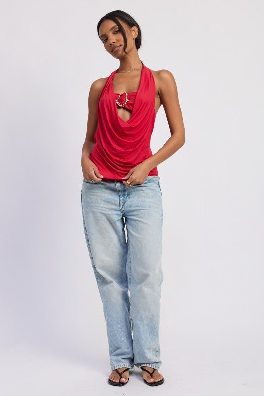 Drape Cowl Neck Bandean Top - Robbi & Angel