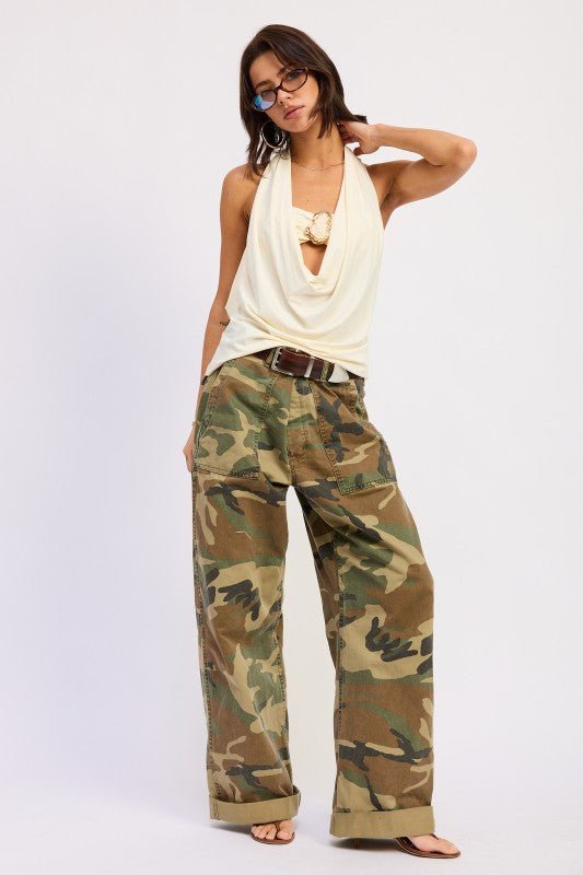 Drape Cowl Neck Bandean Top - Robbi & Angel