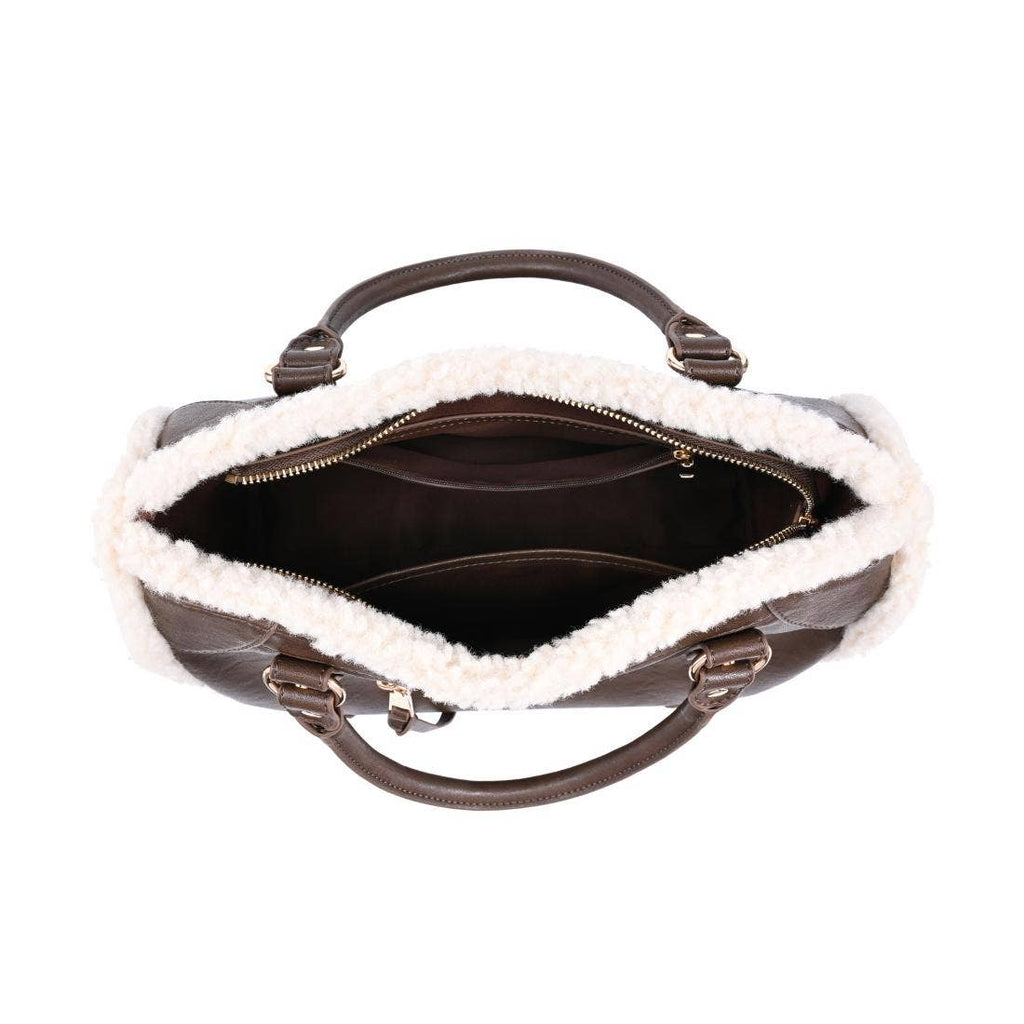 Seraphina Shearling Trim Satchel