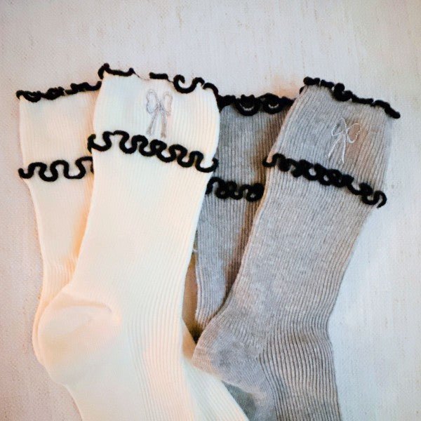 Ribbon Ripple Socks Set Of 2 - Robbi & Angel