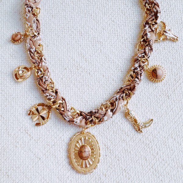Wild West Desert Charm Scarf Necklace - Robbi & Angel