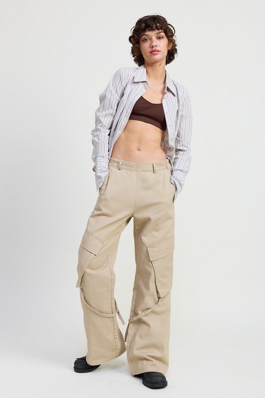 CARGO PANTS WITH POCKET DETAIL - Robbi & Angel