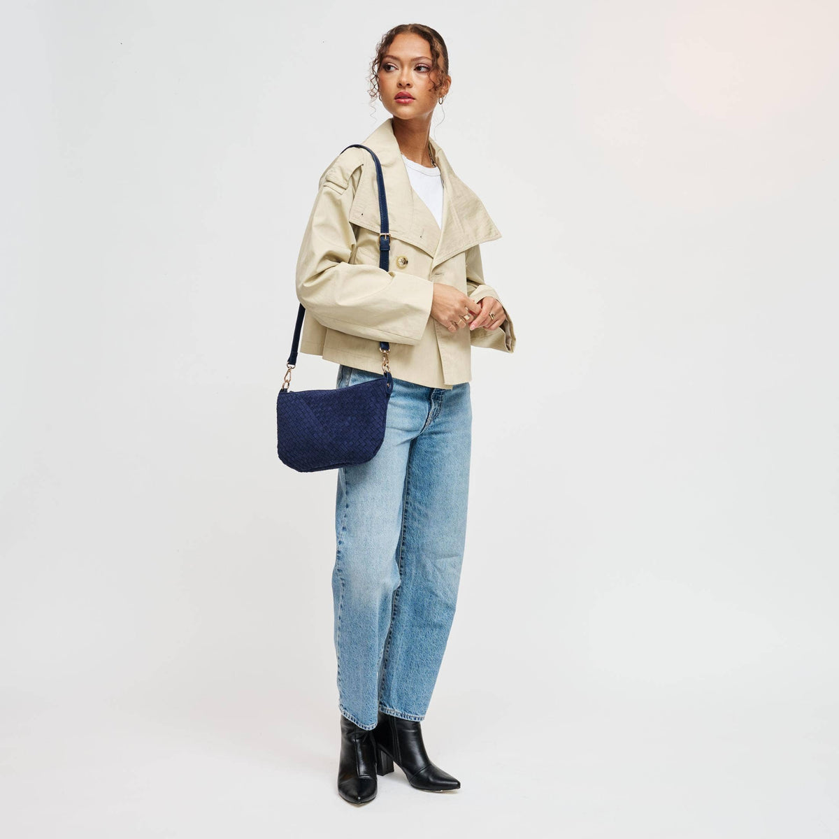 Jordan Faux Woven Suede Crossbody