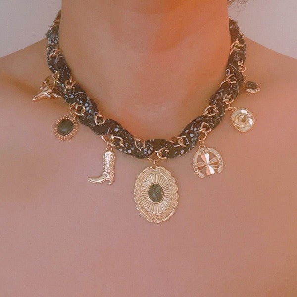 Wild West Desert Charm Scarf Necklace - Robbi & Angel