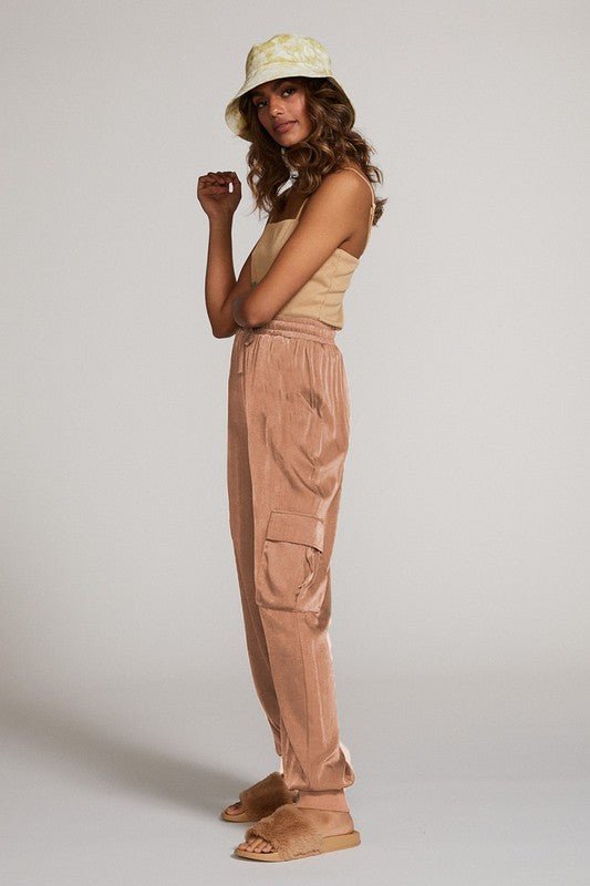 Textured satin cargo pants - Robbi & Angel