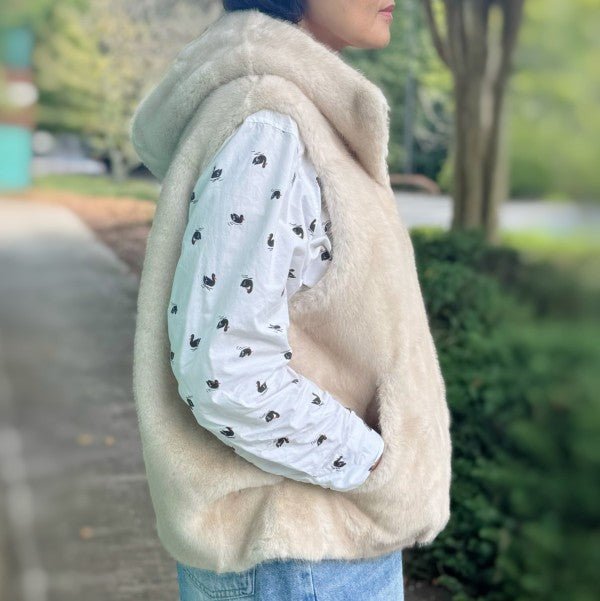 Real Feel Faux Mink Hooded Vest - Robbi & Angel