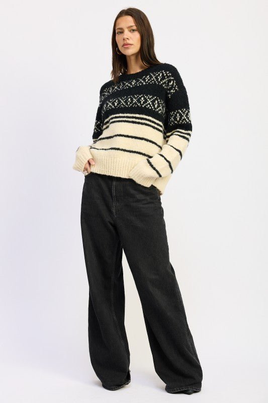 FAIR SLE STRIPED OVERSIZE SWEATER - Robbi & Angel