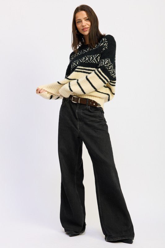 FAIR SLE STRIPED OVERSIZE SWEATER - Robbi & Angel