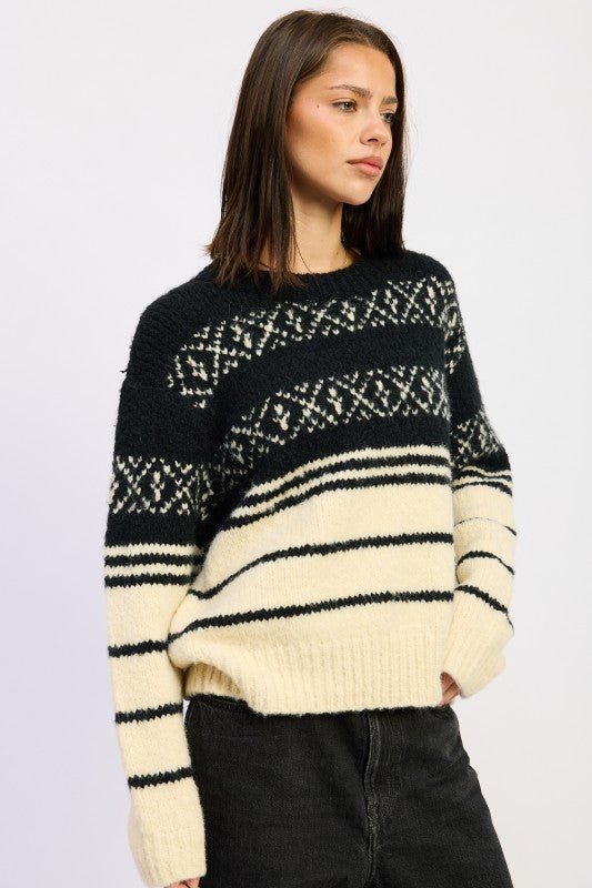 FAIR SLE STRIPED OVERSIZE SWEATER - Robbi & Angel