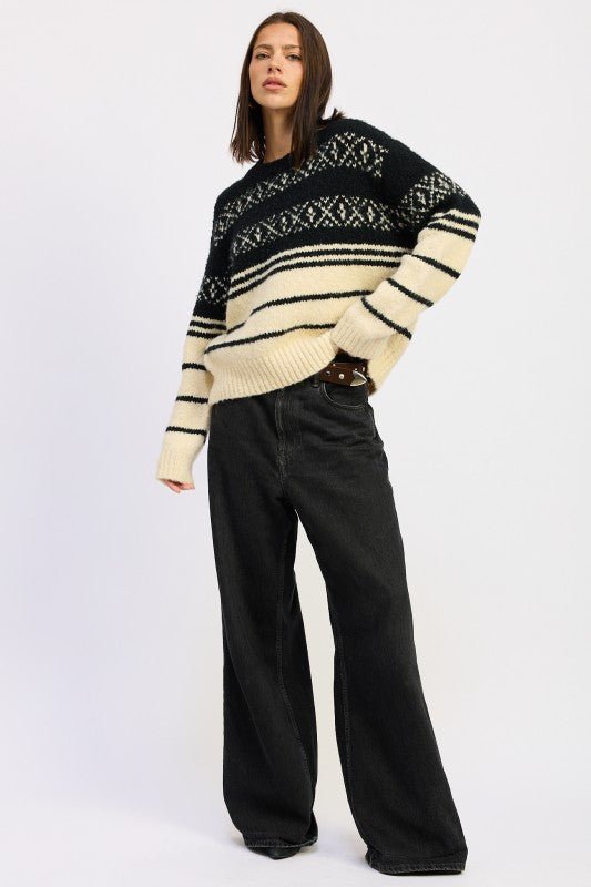 FAIR SLE STRIPED OVERSIZE SWEATER - Robbi & Angel