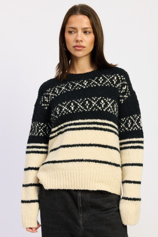 FAIR SLE STRIPED OVERSIZE SWEATER - Robbi & Angel