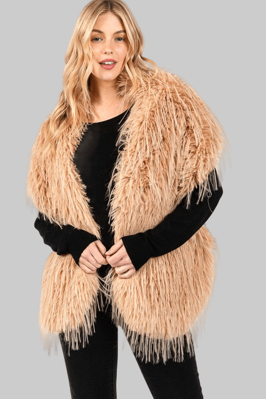 Faux Fur Iconic Pull Through Shawl - Robbi & Angel