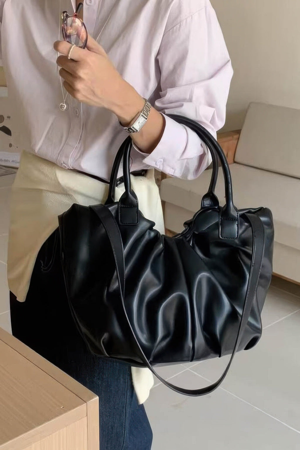 Faux Leather Tote Bag - Robbi & Angel