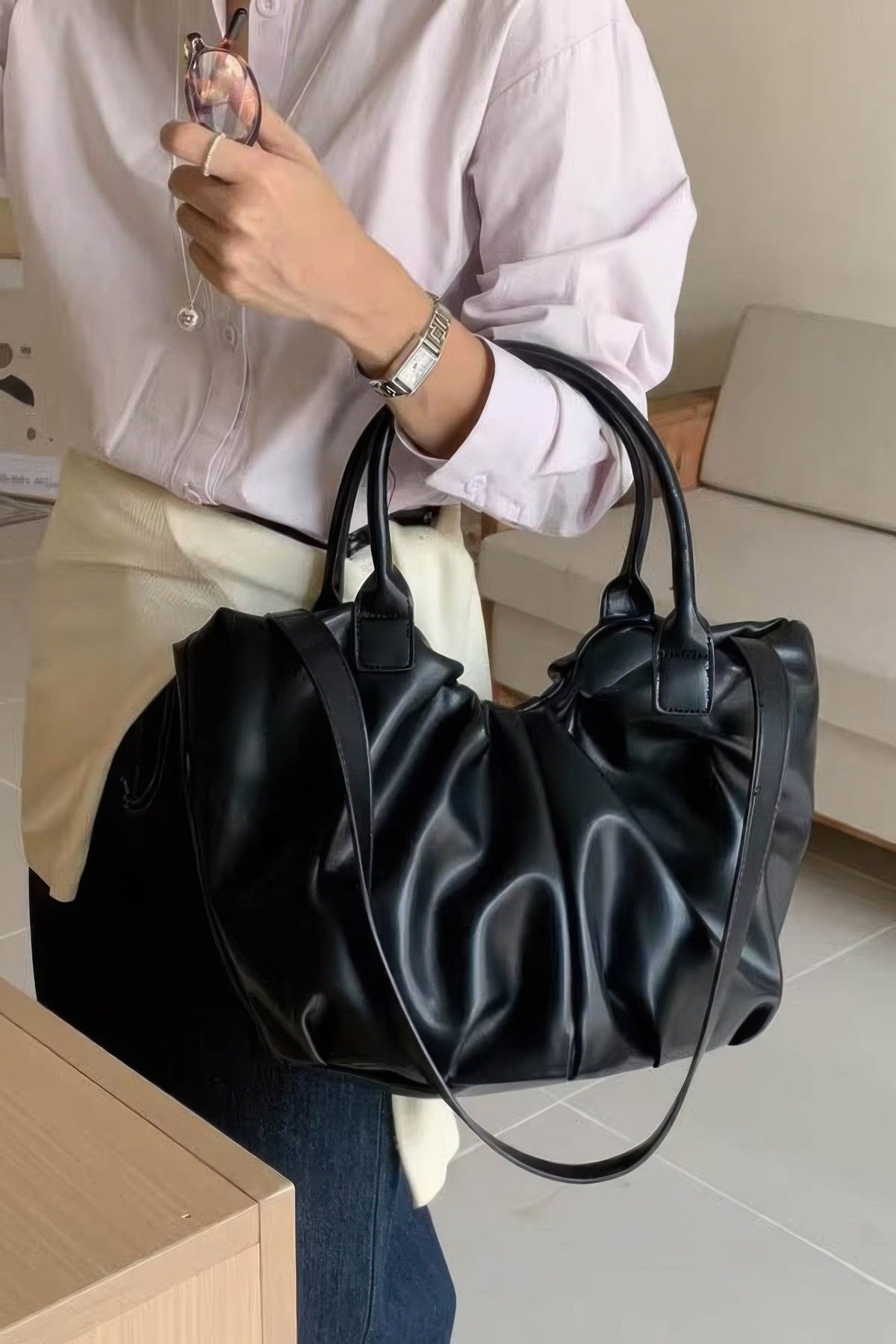 Faux Leather Tote Bag - Robbi & Angel