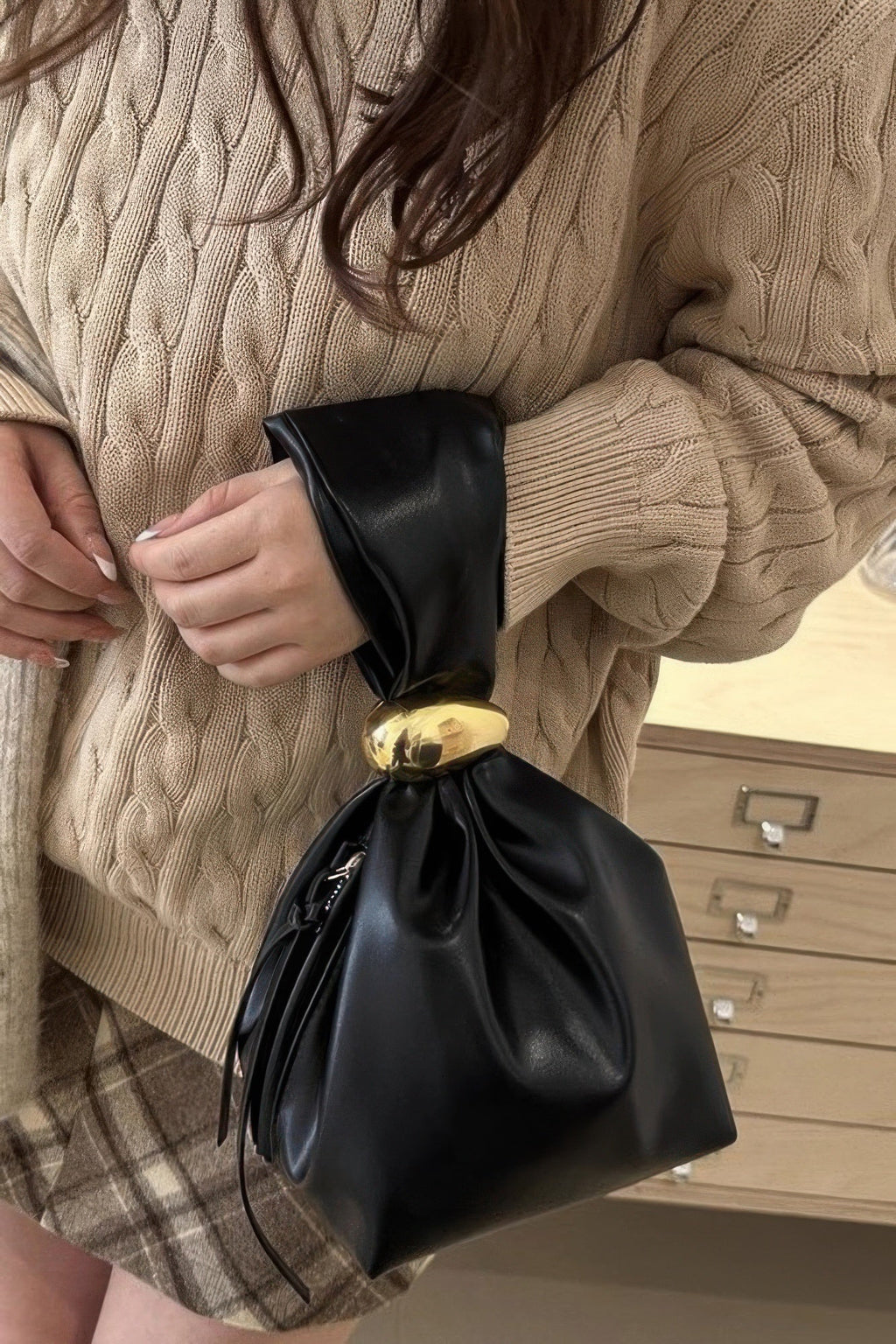 Faux Leather Wrist Bag - Robbi & Angel