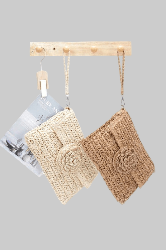 Faux Straw Convertible Shoulder Bag - Robbi & Angel