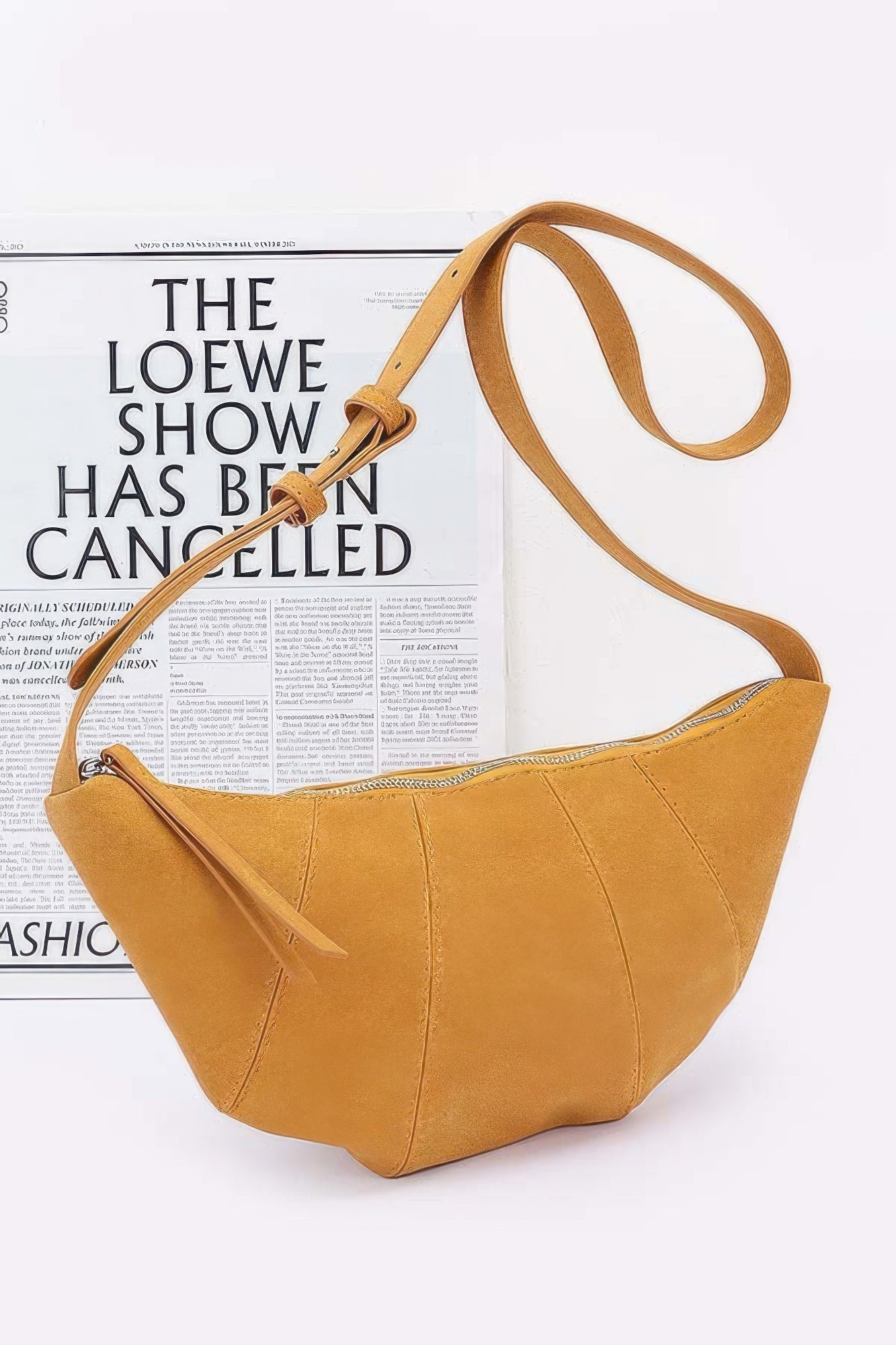 Faux Suede Croissant Bag - Robbi & Angel