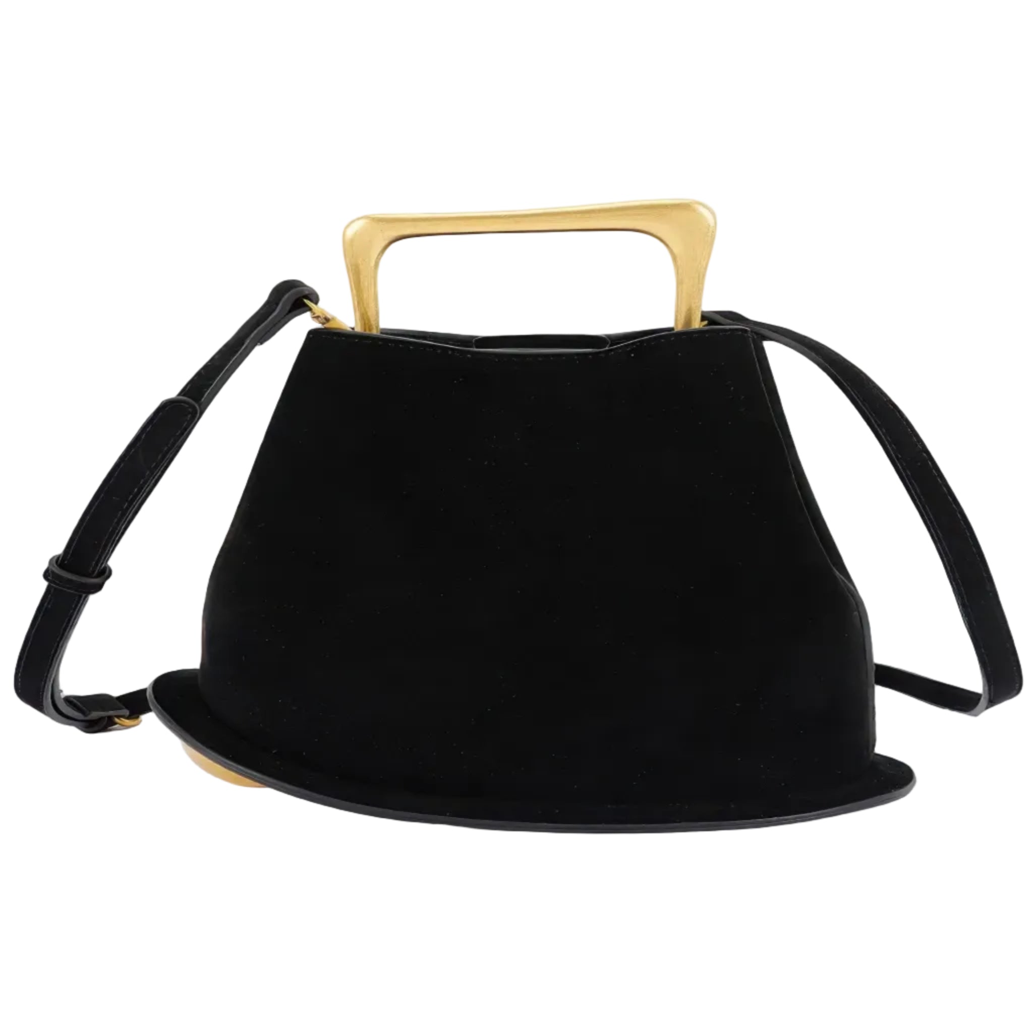 Faux Suede Metal Handle Bag - Robbi & Angel