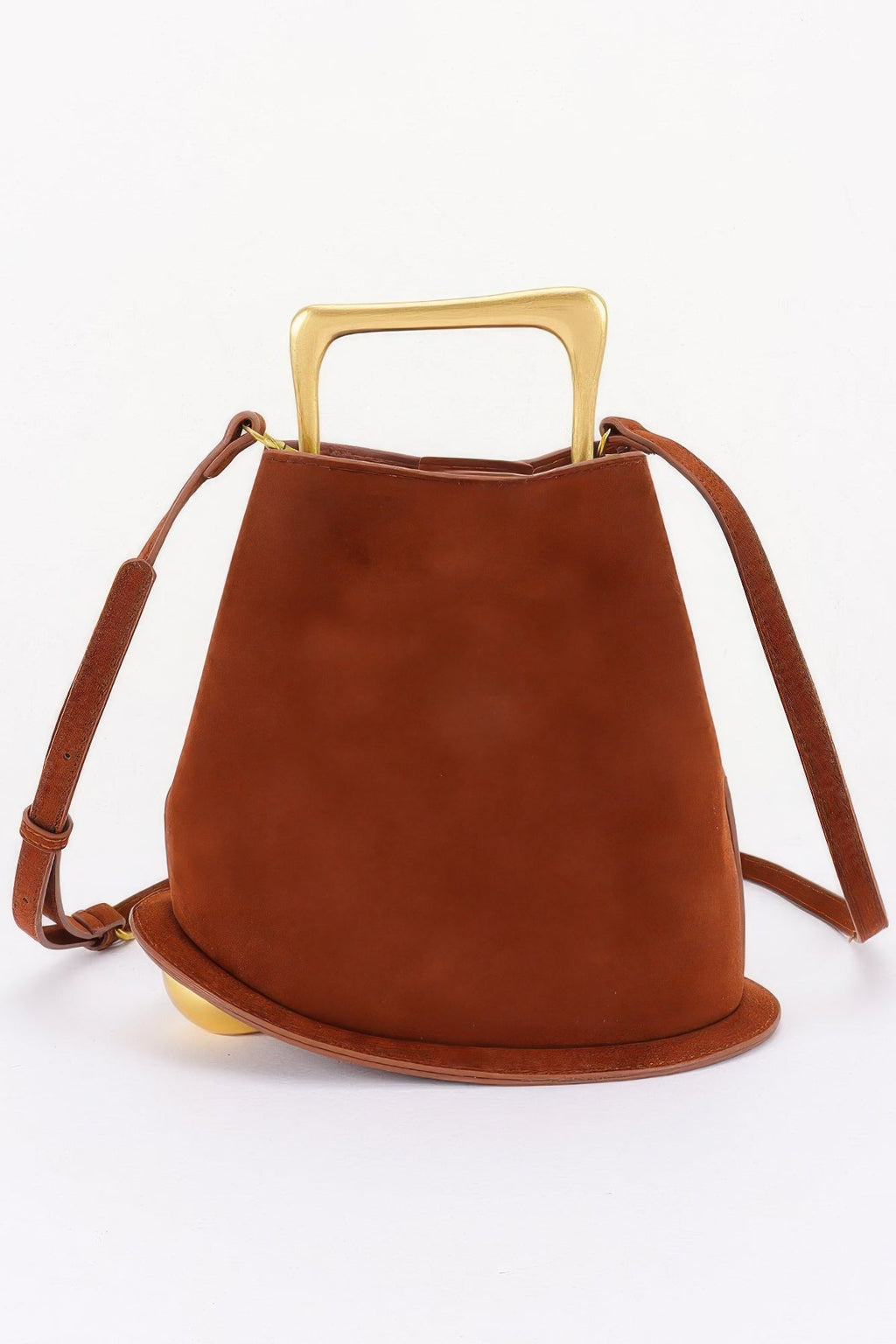 Faux Suede Metal Handle Bag - Robbi & Angel